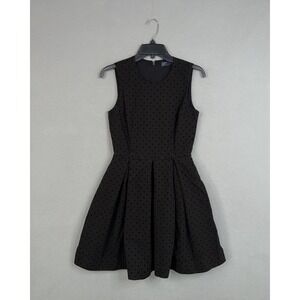 GAP Dress Womens 2 Black Polka Dot Sleeveless Fit Flare Short Party LBD
